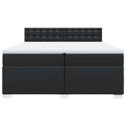Boxspring met matras kunstleer zwart 200x200 cm