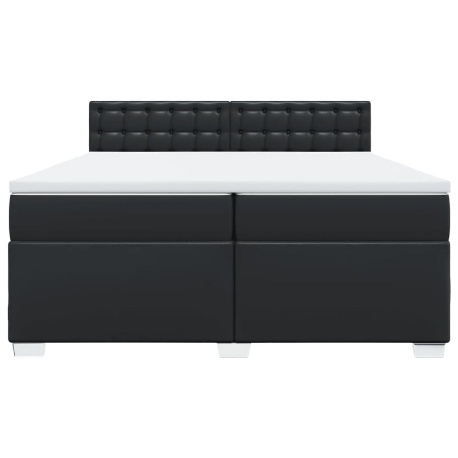 Boxspring met matras kunstleer zwart 200x200 cm