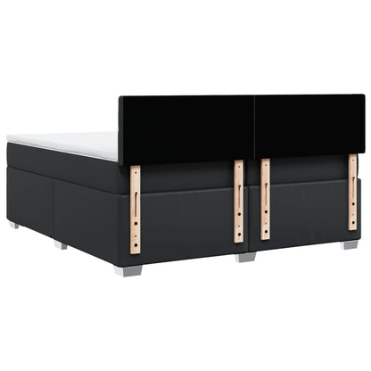 Boxspring met matras kunstleer zwart 200x200 cm