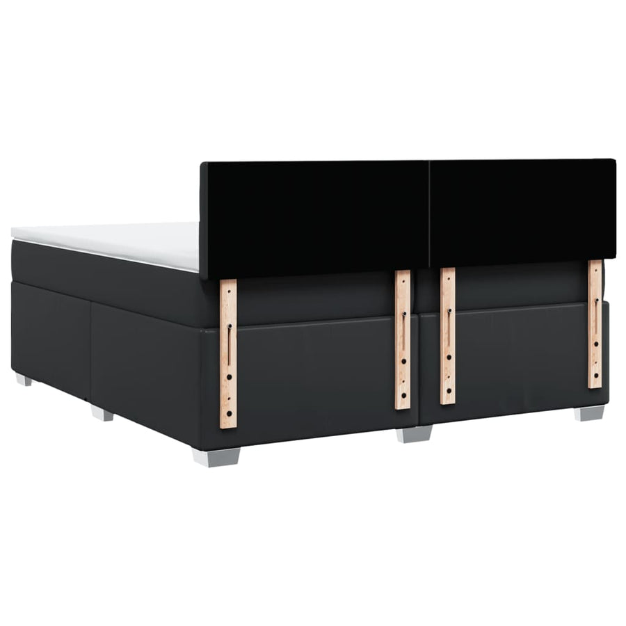 Boxspring met matras kunstleer zwart 200x200 cm