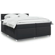 Boxspring met matras 200x200 cm zwart kunstleer