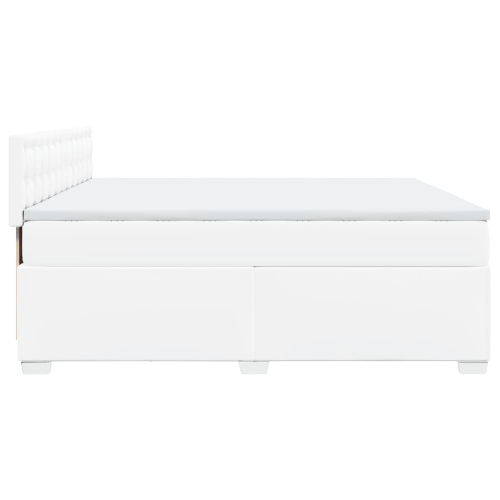 Boxspring met matras kunstleer wit 200x200 cm