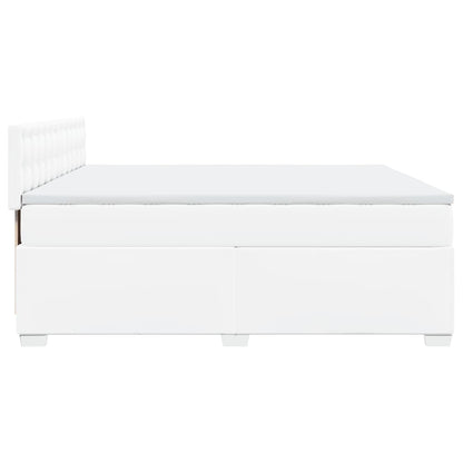 Boxspring met matras kunstleer wit 200x200 cm