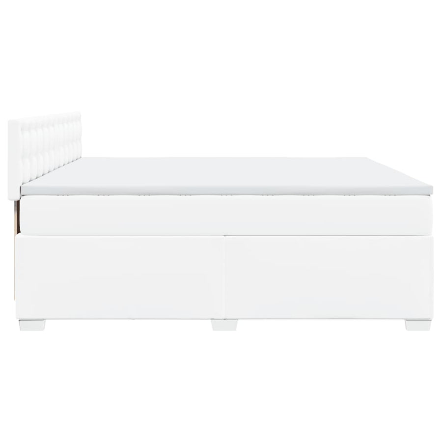 Boxspring met matras kunstleer wit 200x200 cm