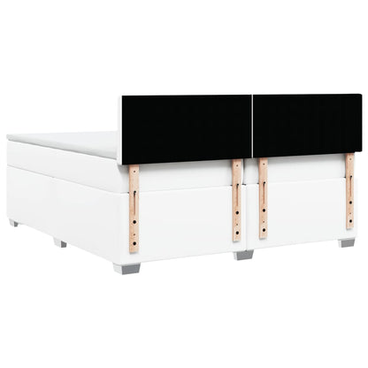 Boxspring met matras kunstleer wit 200x200 cm