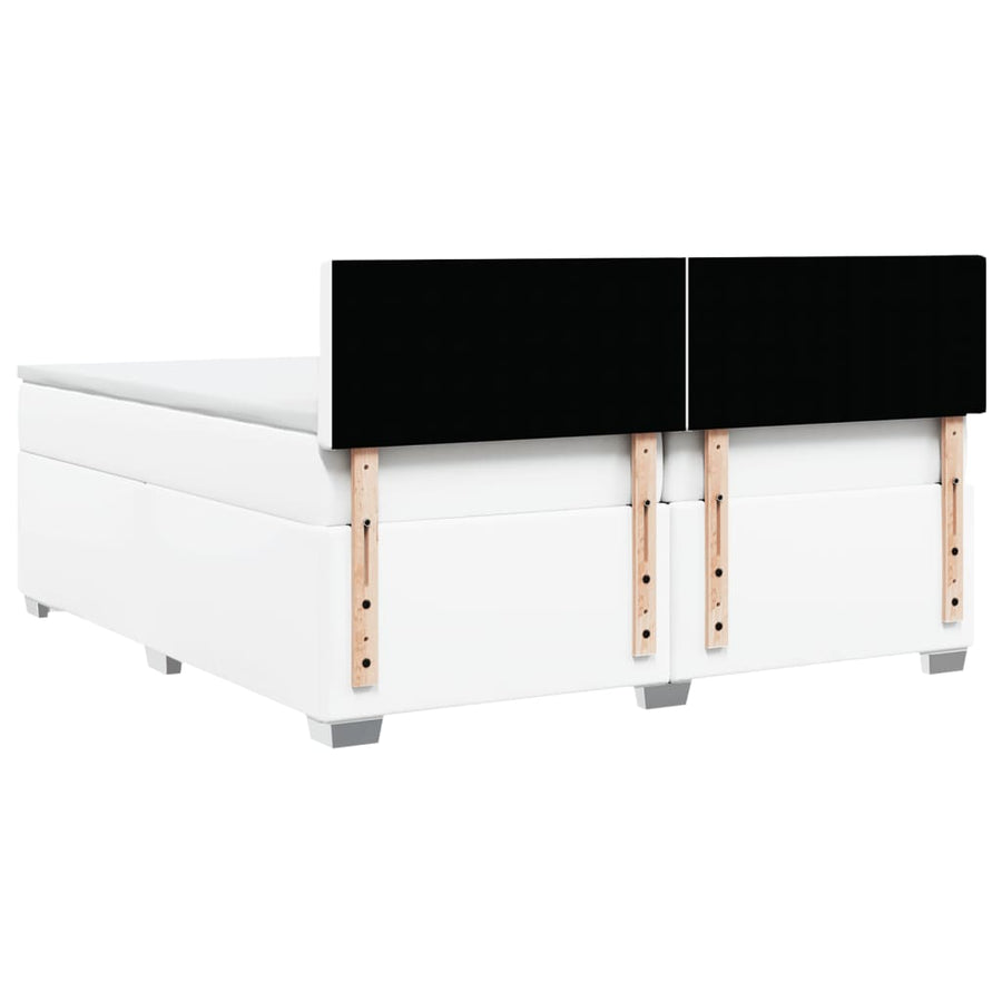 Boxspring met matras kunstleer wit 200x200 cm