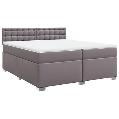Boxspring met matras kunstleer grijs 200x200 cm