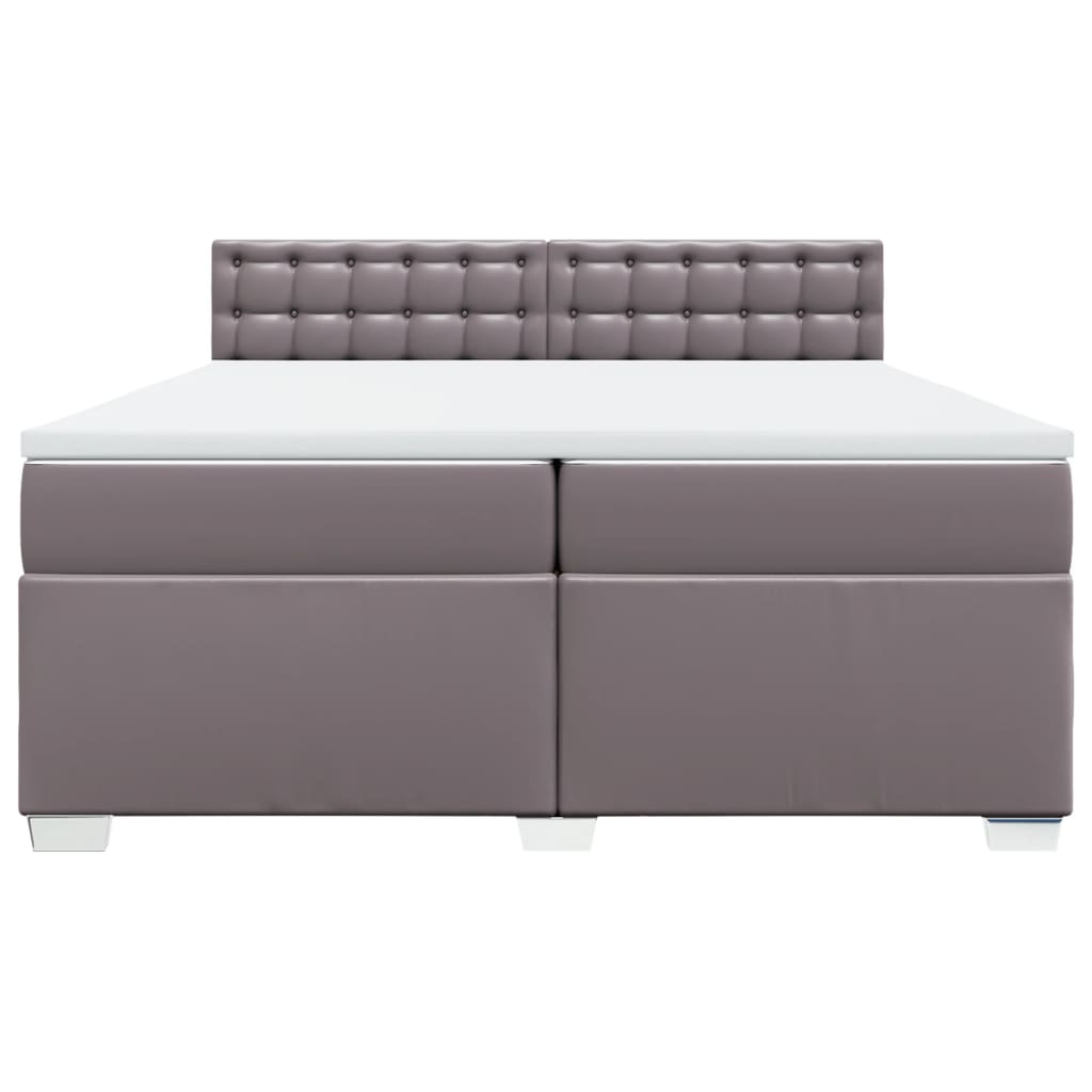 Boxspring met matras kunstleer grijs 200x200 cm