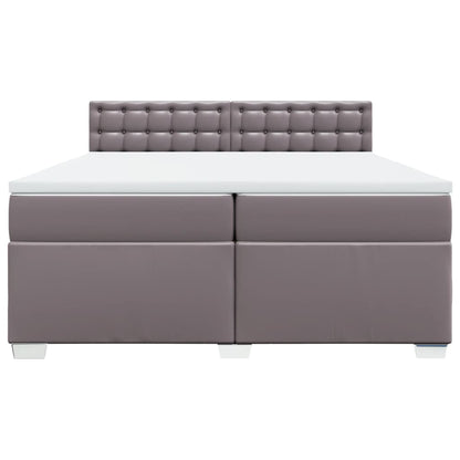Boxspring met matras kunstleer grijs 200x200 cm