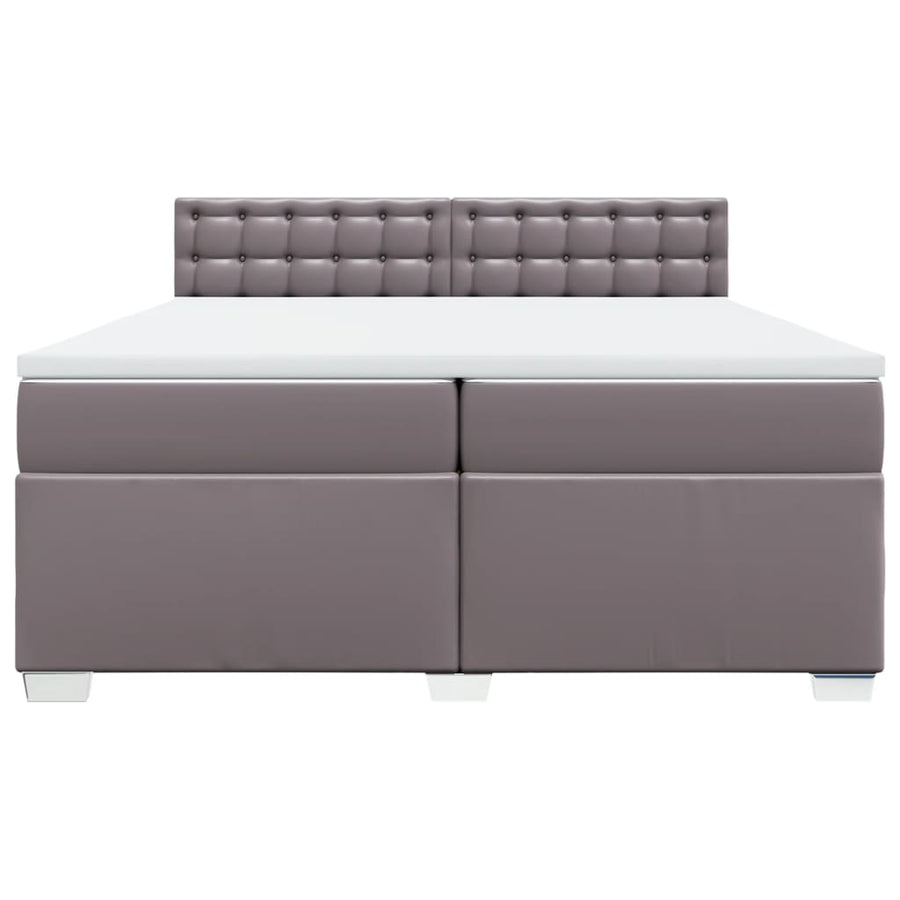 Boxspring met matras kunstleer grijs 200x200 cm
