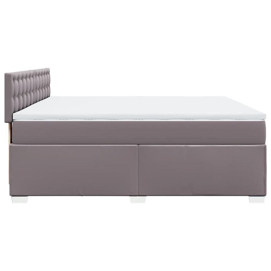 Boxspring met matras kunstleer grijs 200x200 cm