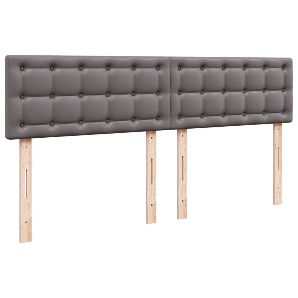 Boxspring met matras kunstleer grijs 200x200 cm