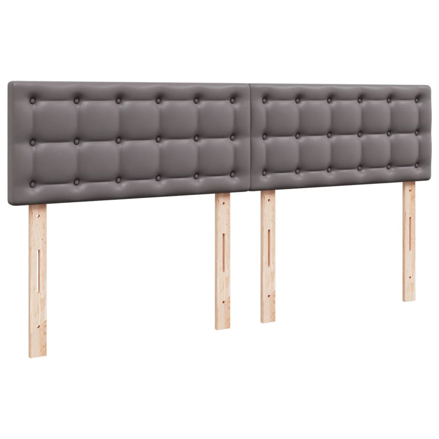 Boxspring met matras kunstleer grijs 200x200 cm