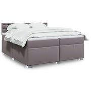 Boxspring met matras 200x200 cm kunstleer grijs