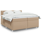 Box spring with mattress faux leather cappuccino 200x200 cm