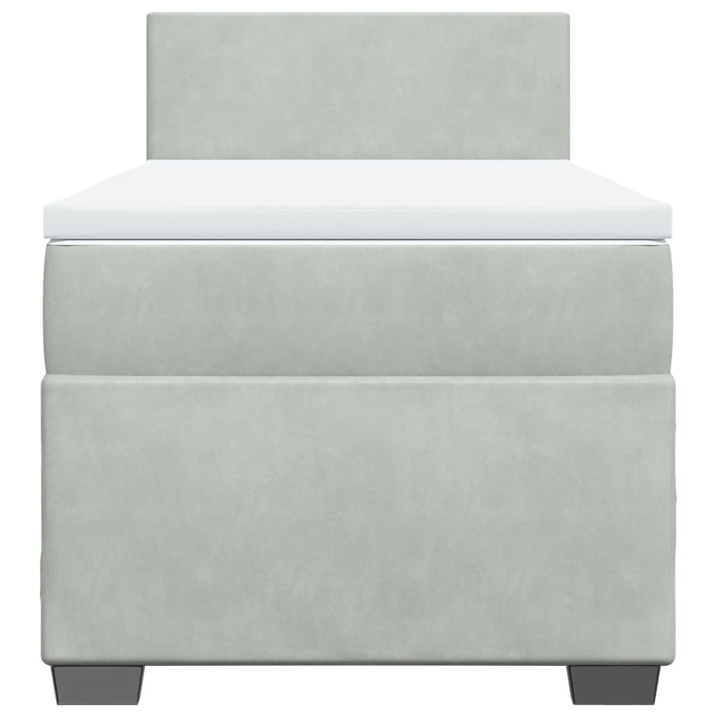Boxspring met matras fluweel lichtgrijs 80x200 cm