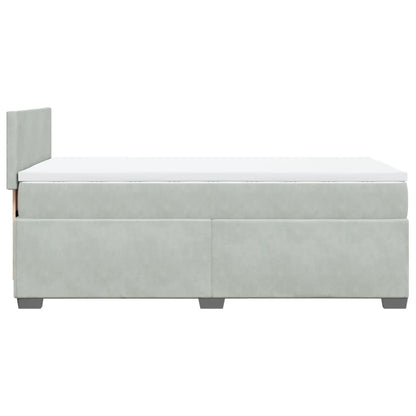 Boxspring met matras fluweel lichtgrijs 80x200 cm