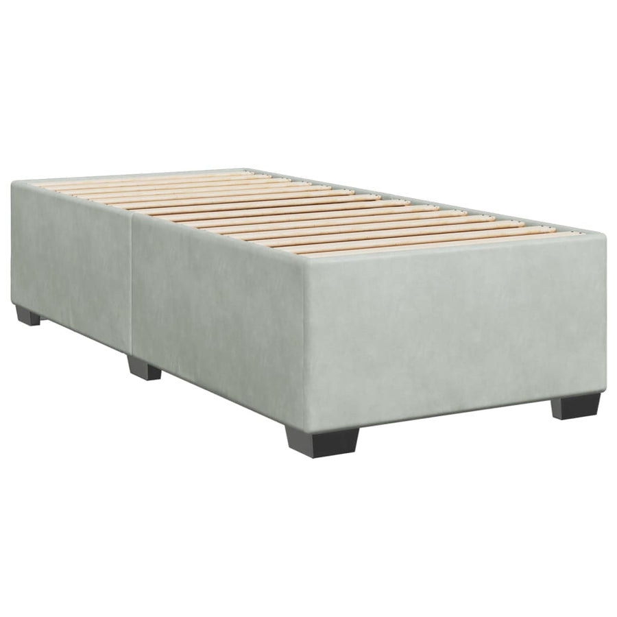 Boxspring met matras fluweel lichtgrijs 80x200 cm