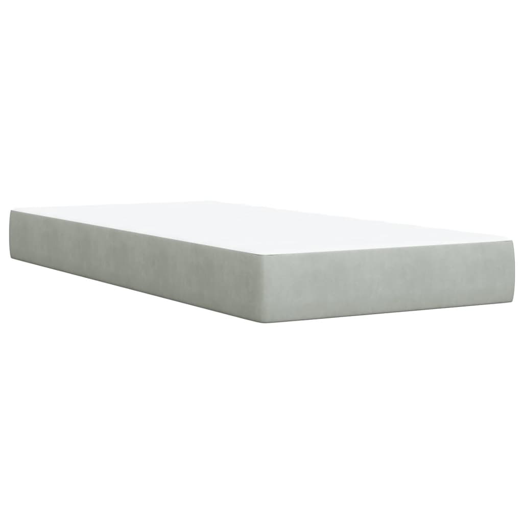 Boxspring met matras fluweel lichtgrijs 80x200 cm
