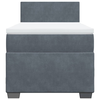 Boxspring met matras fluweel donkergrijs 80x200 cm