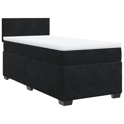 Boxspring met matras fluweel zwart 80x200 cm