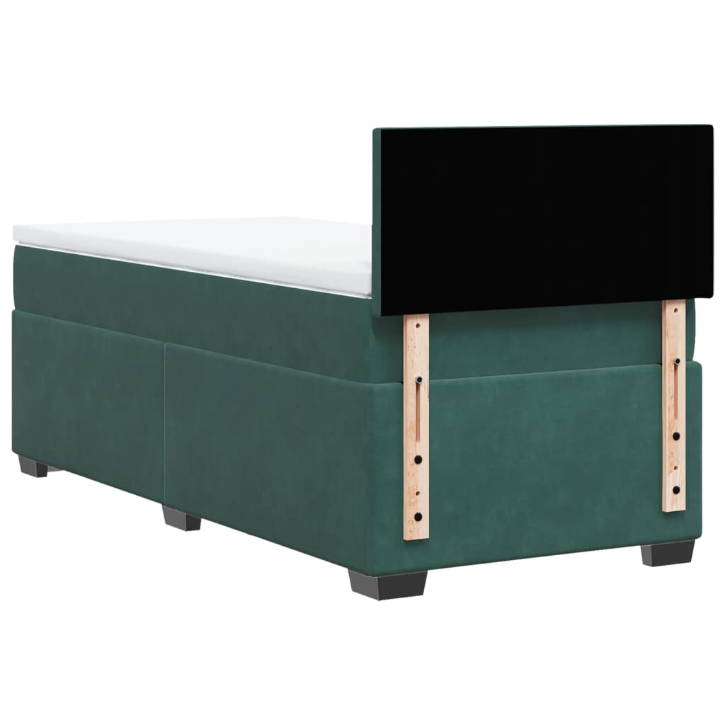 Boxspring met matras fluweel donkergroen 80x200 cm