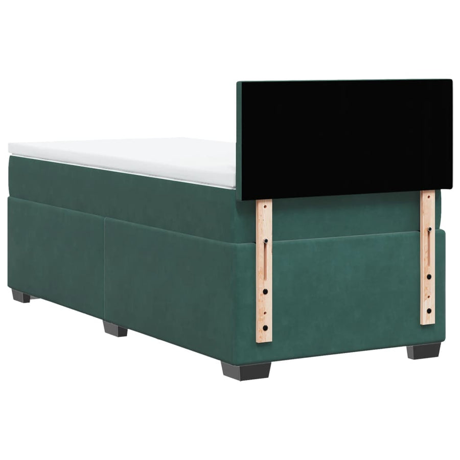 Boxspring met matras fluweel donkergroen 80x200 cm