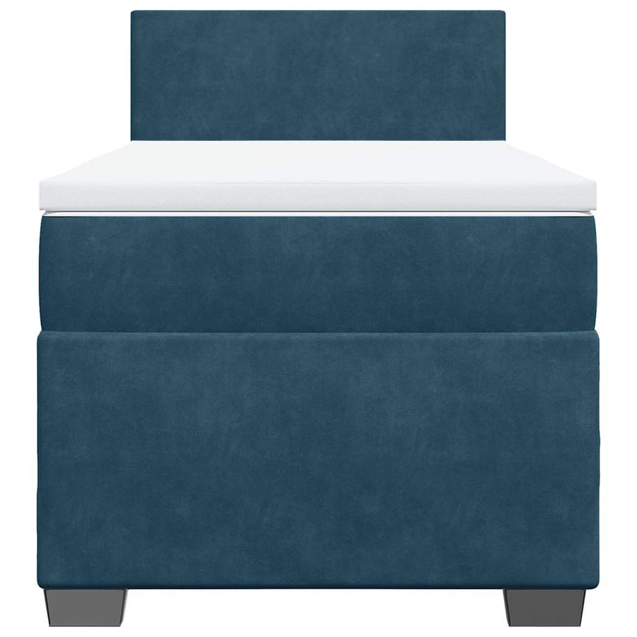 Boxspring met matras fluweel donkerblauw 80x200 cm