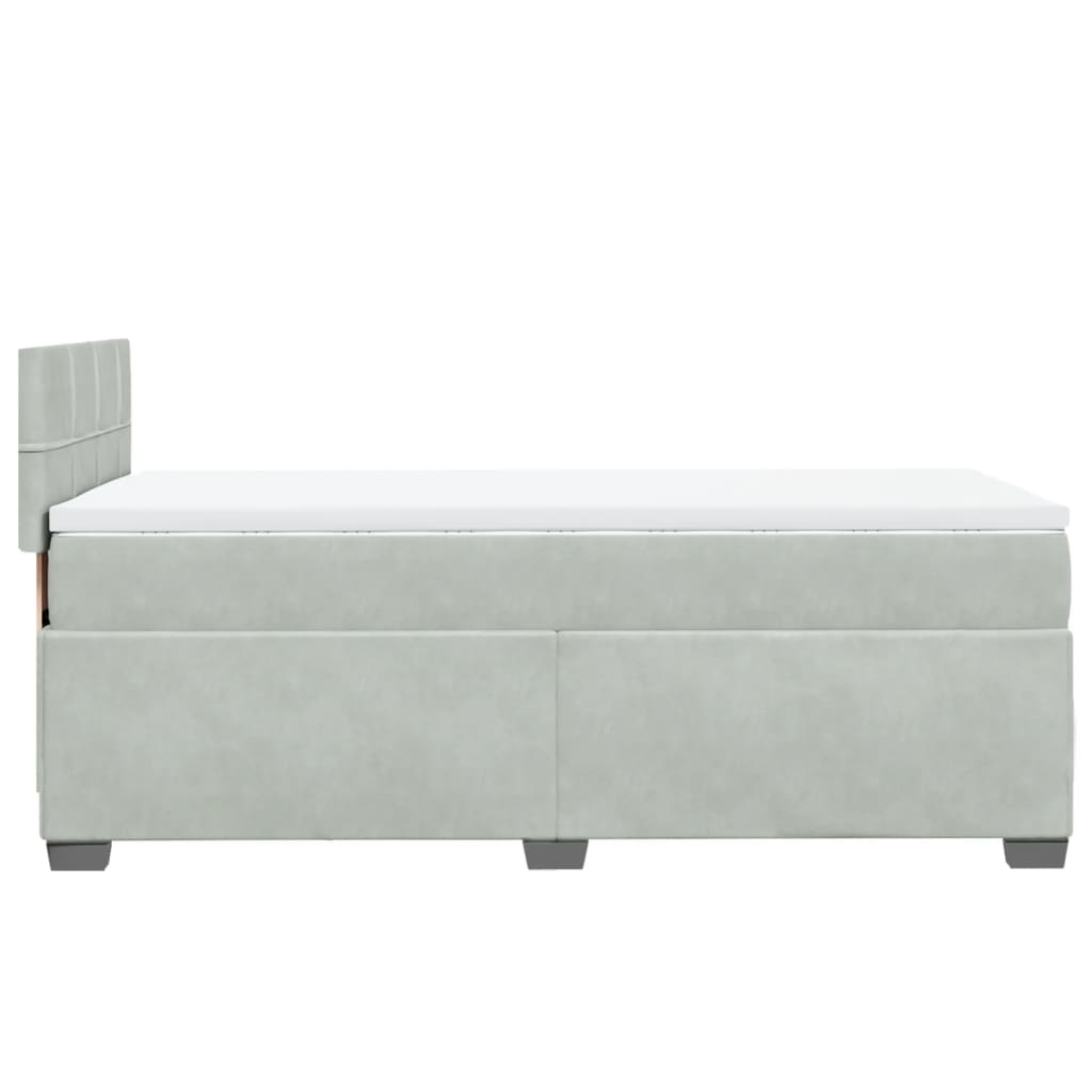 Boxspring met matras fluweel lichtgrijs 80x200 cm