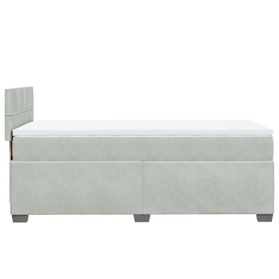Boxspring met matras fluweel lichtgrijs 80x200 cm