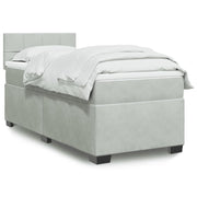 Boxspring 80x200 cm lichtgrijs fluweel