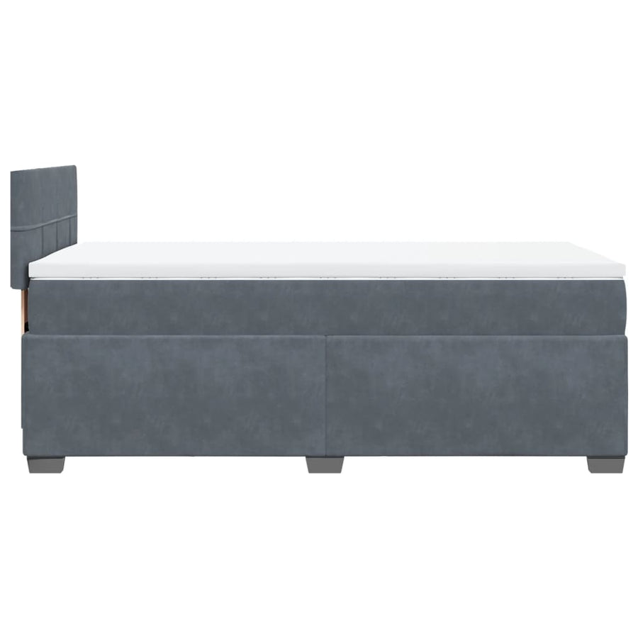 Boxspring met matras fluweel donkergrijs 80x200 cm