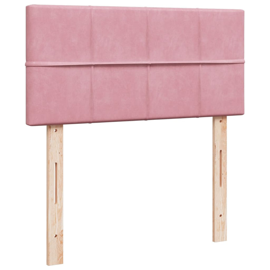 Boxspring met matras fluweel roze 80x200 cm