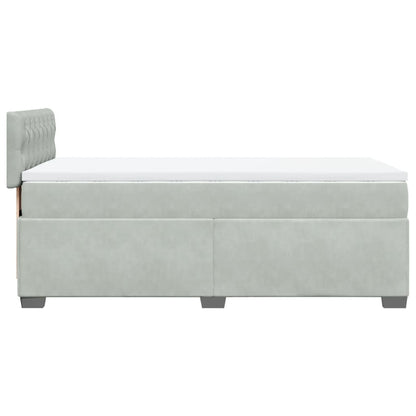 Boxspring met matras fluweel lichtgrijs 80x200 cm