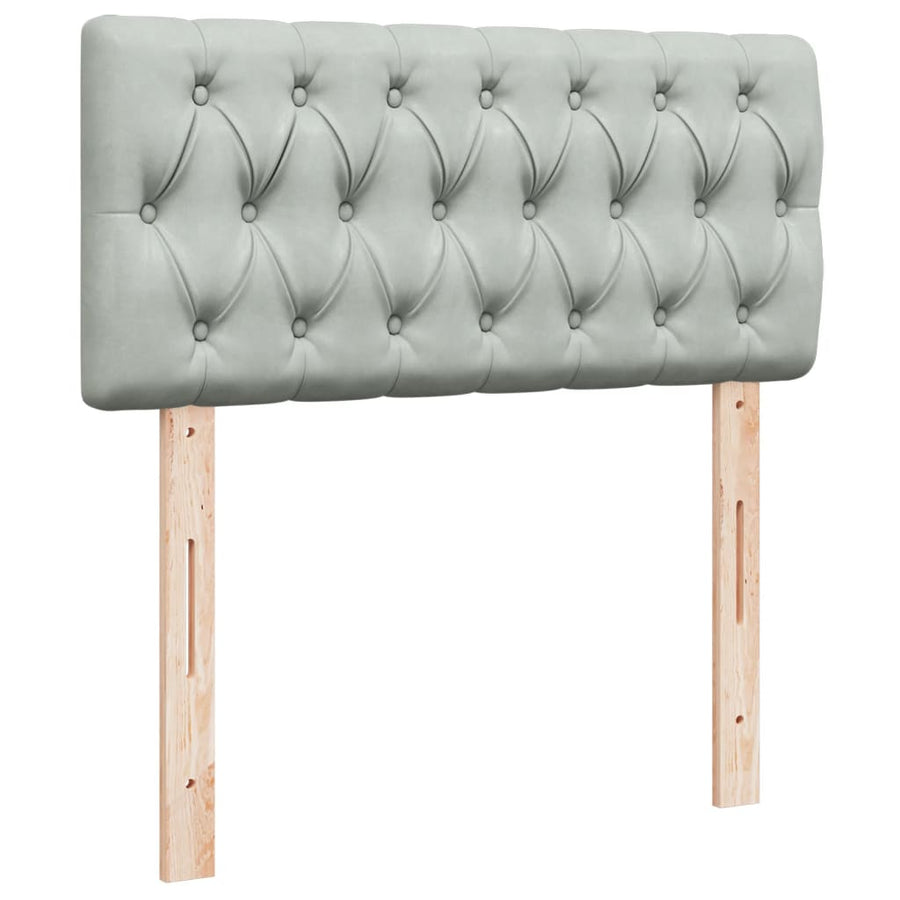 Boxspring met matras fluweel lichtgrijs 80x200 cm