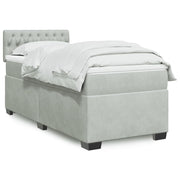 Boxspring 80x200 cm lichtgrijs fluweel