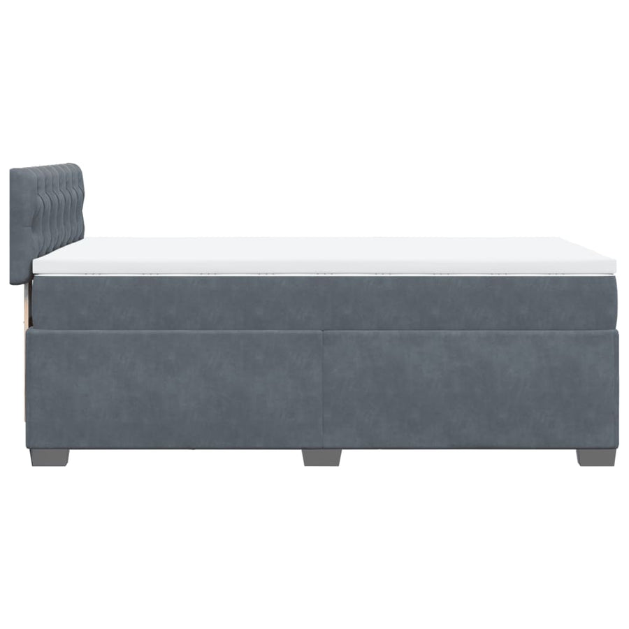 Boxspring met matras fluweel donkergrijs 80x200 cm