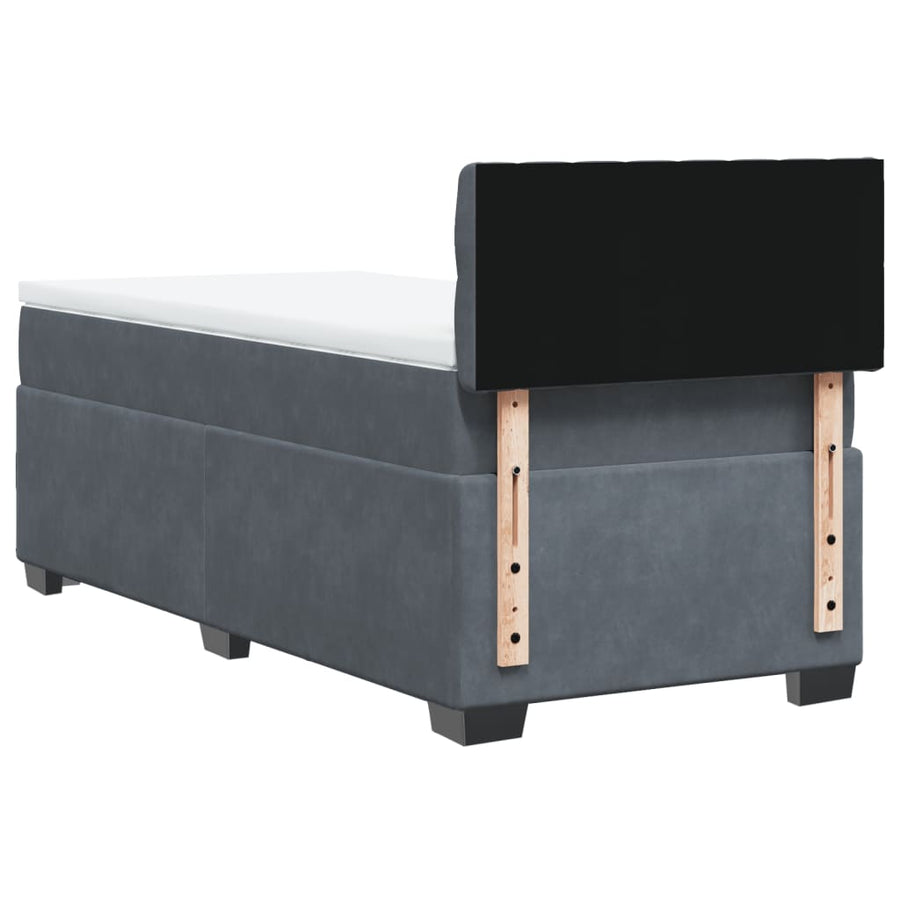 Boxspring met matras fluweel donkergrijs 80x200 cm