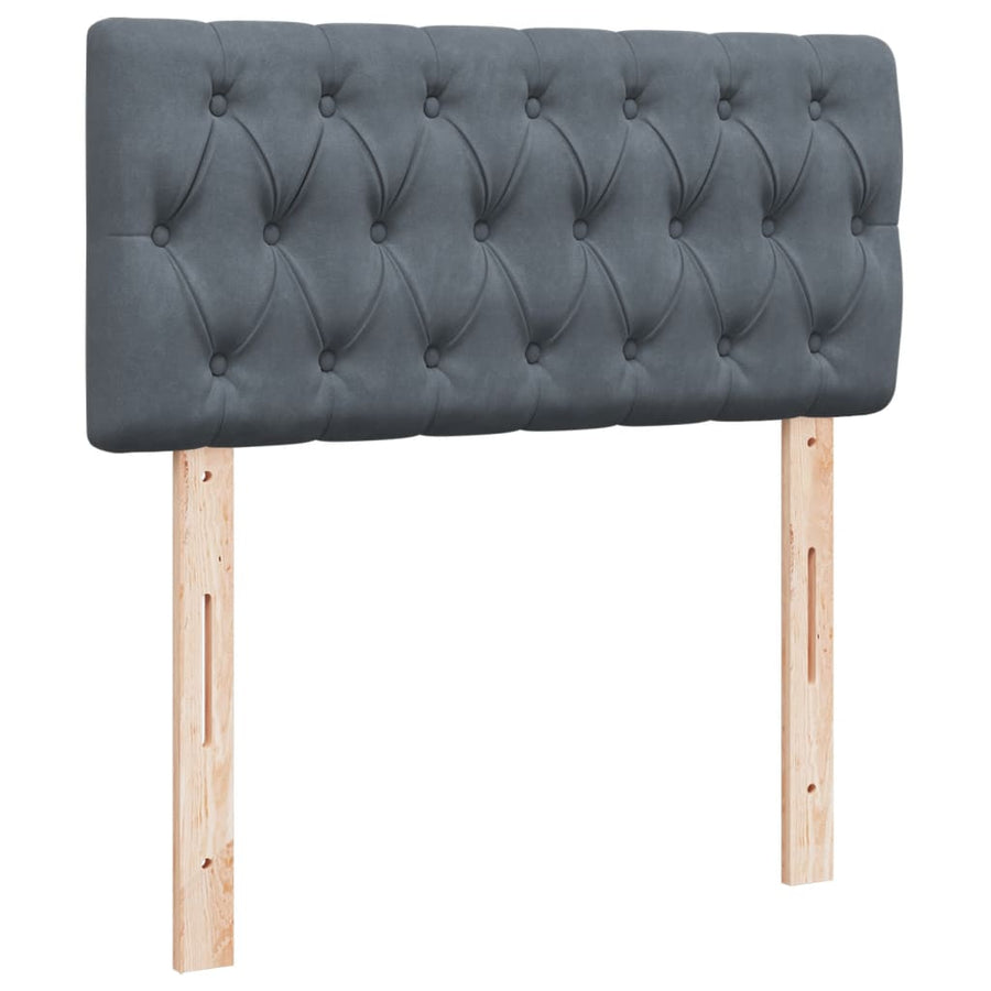 Boxspring met matras fluweel donkergrijs 80x200 cm