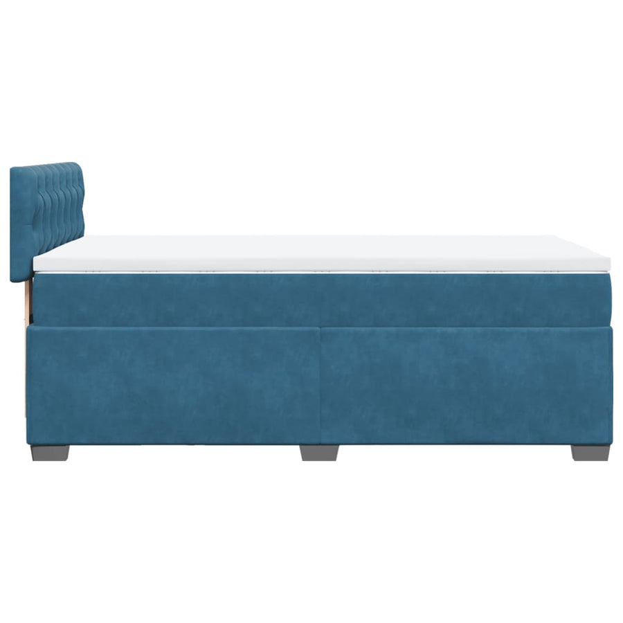Boxspring met matras fluweel donkerblauw 80x200 cm