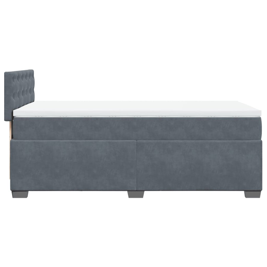 Boxspring met matras fluweel donkergrijs 80x200 cm