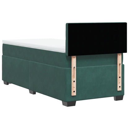 Boxspring met matras fluweel donkergroen 80x200 cm