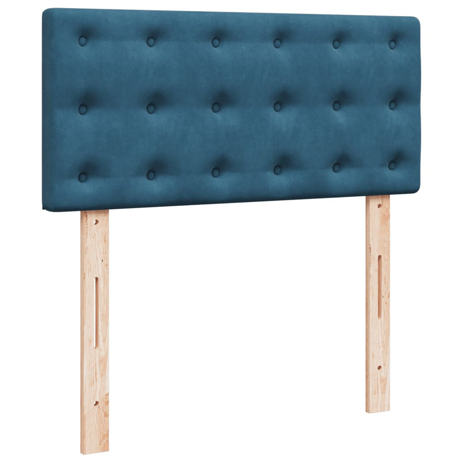 Boxspring met matras fluweel donkerblauw 80x200 cm