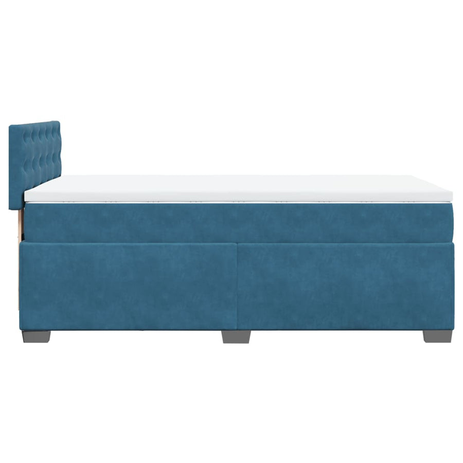 Boxspring met matras fluweel donkerblauw 80x200 cm