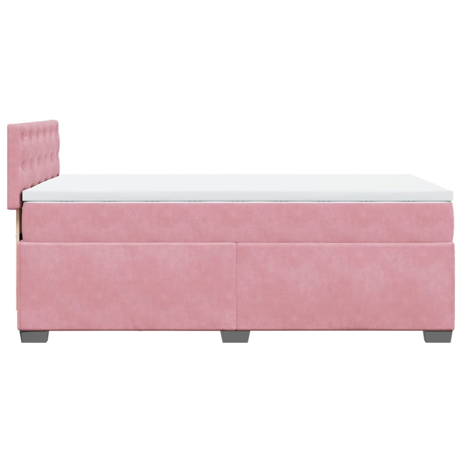 Boxspring met matras fluweel roze 80x200 cm