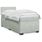 Boxspring met matras fluweel lichtgrijs 90x190 cm