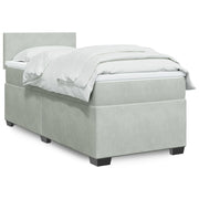Boxspring met matras 90x190 cm fluweel lichtgrijs
