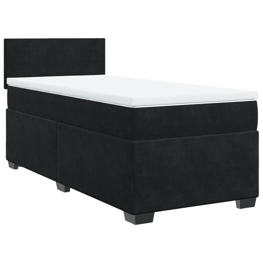 Boxspring met matras fluweel zwart 90x190 cm