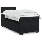 Boxspring met matras 90x190 cm zwart fluweel