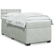 Boxspring 90x190 cm fluweel lichtgrijs